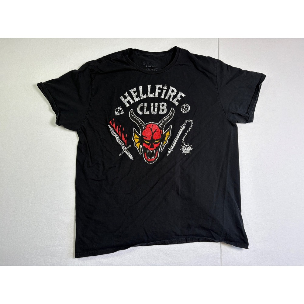 Stranger Things Hellfire Club T Shirt Mens XL Black Eddie Munson D&D Graphic Tee